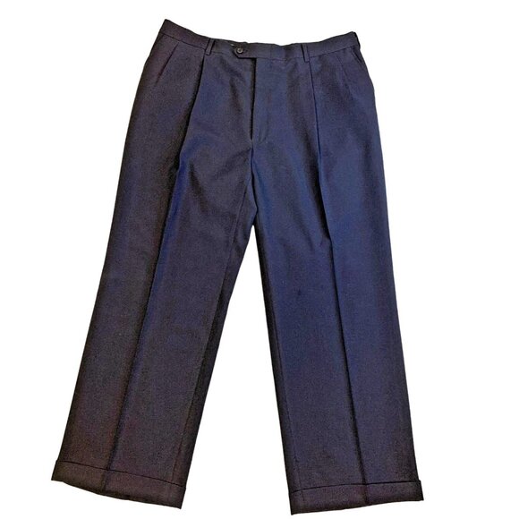 Heisman Trophy Collection Suit Mens 40 Navy Blue Two Piece Blazer Pants Made USA - Picture 3 of 12